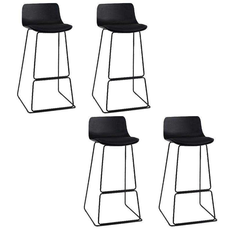 Nordic Style Indoor Backrest Counter High Stool with Metal Base Black 4 Piece Set Clearhalo 'Bar Furniture' 'Bar Stools' 'bar_stools' 'furn' 'furn_bar_stools' 'Furniture' 'Kitchen & Dining Furniture' 7605228
