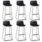 Nordic Style Indoor Backrest Counter High Stool with Metal Base Black 6 Piece Set Clearhalo 'Bar Furniture' 'Bar Stools' 'bar_stools' 'furn' 'furn_bar_stools' 'Furniture' 'Kitchen & Dining Furniture' 7605230