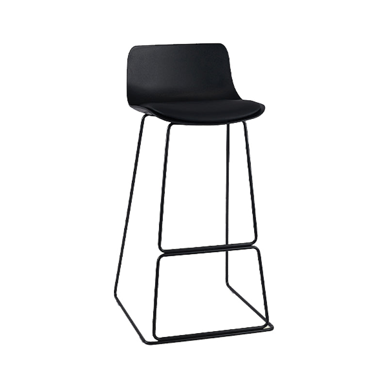 Nordic Style Indoor Backrest Counter High Stool with Metal Base Clearhalo 'Bar Furniture' 'Bar Stools' 'bar_stools' 'furn' 'furn_bar_stools' 'Furniture' 'Kitchen & Dining Furniture' 7605231