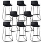 Nordic Style Indoor Backrest Counter High Stool with Metal Base Black 8 Piece Set Clearhalo 'Bar Furniture' 'Bar Stools' 'bar_stools' 'furn' 'furn_bar_stools' 'Furniture' 'Kitchen & Dining Furniture' 7605232