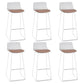 Nordic Style Indoor Backrest Counter High Stool with Metal Base White 6 Piece Set Clearhalo 'Bar Furniture' 'Bar Stools' 'bar_stools' 'furn' 'furn_bar_stools' 'Furniture' 'Kitchen & Dining Furniture' 7605239