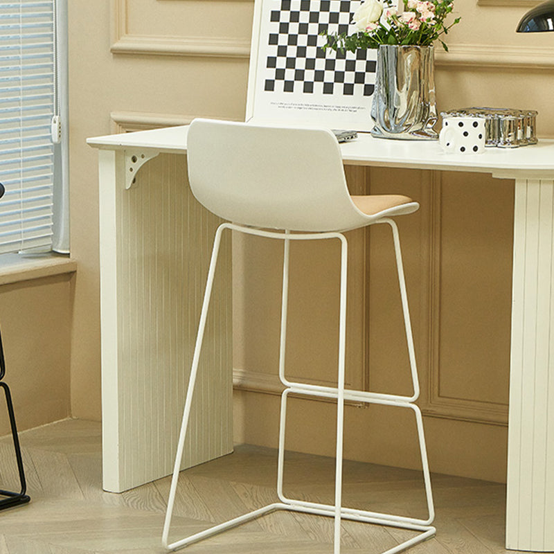Nordic Style Indoor Backrest Counter High Stool with Metal Base Clearhalo 'Bar Furniture' 'Bar Stools' 'bar_stools' 'furn' 'furn_bar_stools' 'Furniture' 'Kitchen & Dining Furniture' 7605241