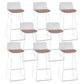 Nordic Style Indoor Backrest Counter High Stool with Metal Base White 8 Piece Set Clearhalo 'Bar Furniture' 'Bar Stools' 'bar_stools' 'furn' 'furn_bar_stools' 'Furniture' 'Kitchen & Dining Furniture' 7605242