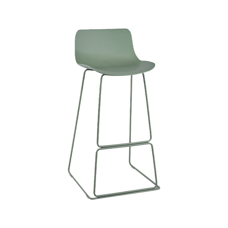 Nordic Style Indoor Backrest Counter High Stool with Metal Base Green 1 Piece Bar Stool(30"H) Clearhalo 'Bar Furniture' 'Bar Stools' 'bar_stools' 'furn' 'furn_bar_stools' 'Furniture' 'Kitchen & Dining Furniture' 7605243