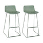 Nordic Style Indoor Backrest Counter High Stool with Metal Base Green 2 Piece Set Bar Stool(30"H) Clearhalo 'Bar Furniture' 'Bar Stools' 'bar_stools' 'furn' 'furn_bar_stools' 'Furniture' 'Kitchen & Dining Furniture' 7605244