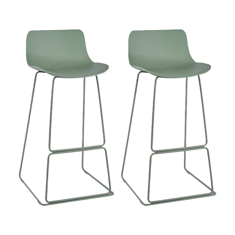 Nordic Style Indoor Backrest Counter High Stool with Metal Base Green 2 Piece Set Bar Stool(30"H) Clearhalo 'Bar Furniture' 'Bar Stools' 'bar_stools' 'furn' 'furn_bar_stools' 'Furniture' 'Kitchen & Dining Furniture' 7605244