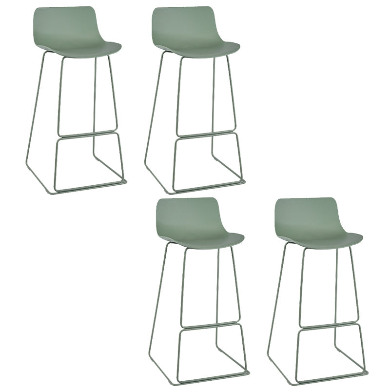 Nordic Style Indoor Backrest Counter High Stool with Metal Base Green 4 Piece Set Bar Stool(30"H) Clearhalo 'Bar Furniture' 'Bar Stools' 'bar_stools' 'furn' 'furn_bar_stools' 'Furniture' 'Kitchen & Dining Furniture' 7605245