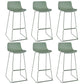 Nordic Style Indoor Backrest Counter High Stool with Metal Base Green 6 Piece Set Bar Stool(30"H) Clearhalo 'Bar Furniture' 'Bar Stools' 'bar_stools' 'furn' 'furn_bar_stools' 'Furniture' 'Kitchen & Dining Furniture' 7605246