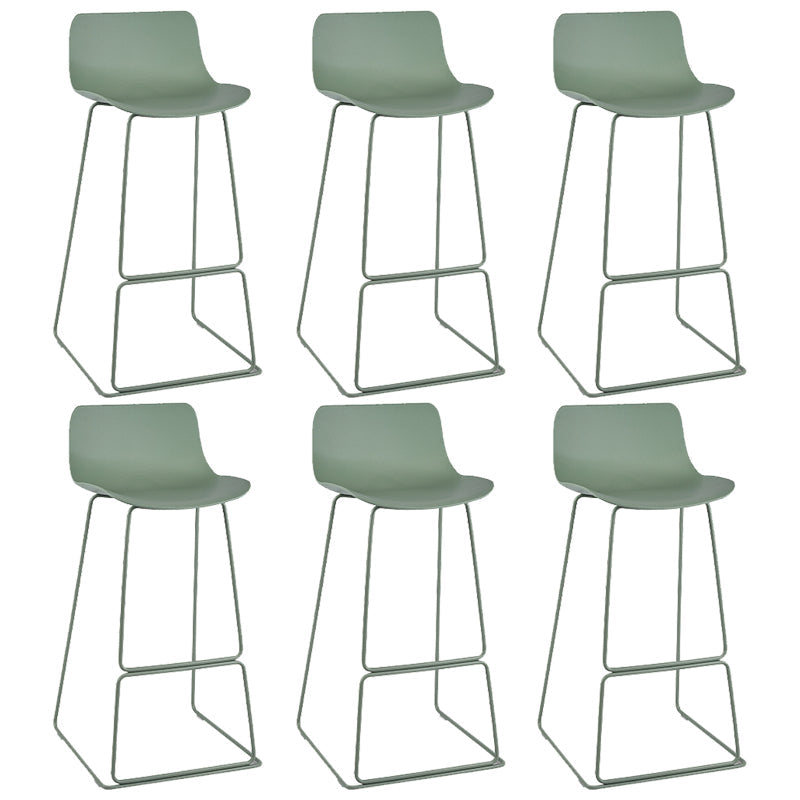 Nordic Style Indoor Backrest Counter High Stool with Metal Base Green 6 Piece Set Bar Stool(30"H) Clearhalo 'Bar Furniture' 'Bar Stools' 'bar_stools' 'furn' 'furn_bar_stools' 'Furniture' 'Kitchen & Dining Furniture' 7605246