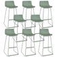 Nordic Style Indoor Backrest Counter High Stool with Metal Base Green 8 Piece Set Bar Stool(30"H) Clearhalo 'Bar Furniture' 'Bar Stools' 'bar_stools' 'furn' 'furn_bar_stools' 'Furniture' 'Kitchen & Dining Furniture' 7605247