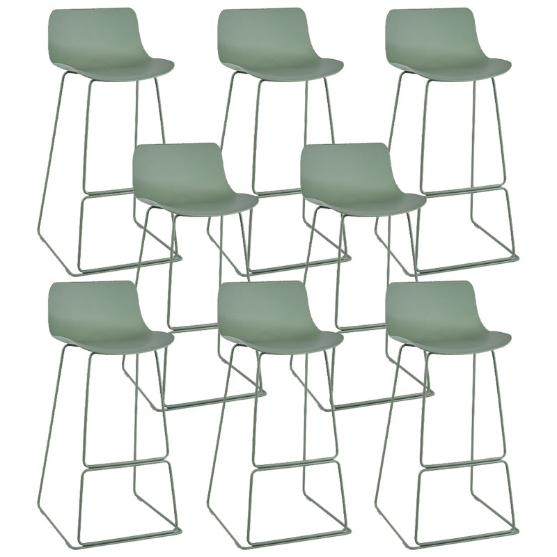 Nordic Style Indoor Backrest Counter High Stool with Metal Base Green 8 Piece Set Bar Stool(30"H) Clearhalo 'Bar Furniture' 'Bar Stools' 'bar_stools' 'furn' 'furn_bar_stools' 'Furniture' 'Kitchen & Dining Furniture' 7605247
