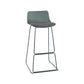 Nordic Style Indoor Backrest Counter High Stool with Metal Base Gray-Green 1 Piece Bar Stool(30"H) Clearhalo 'Bar Furniture' 'Bar Stools' 'bar_stools' 'furn' 'furn_bar_stools' 'Furniture' 'Kitchen & Dining Furniture' 7605248