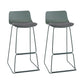Nordic Style Indoor Backrest Counter High Stool with Metal Base Gray-Green 2 Piece Set Bar Stool(30"H) Clearhalo 'Bar Furniture' 'Bar Stools' 'bar_stools' 'furn' 'furn_bar_stools' 'Furniture' 'Kitchen & Dining Furniture' 7605249