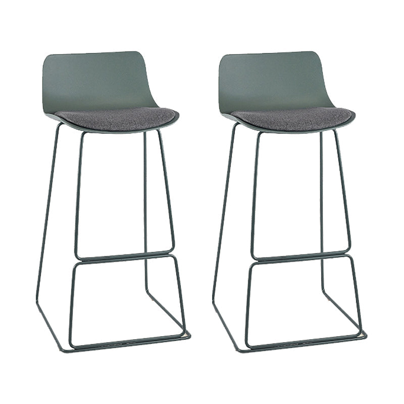 Nordic Style Indoor Backrest Counter High Stool with Metal Base Gray-Green 2 Piece Set Bar Stool(30"H) Clearhalo 'Bar Furniture' 'Bar Stools' 'bar_stools' 'furn' 'furn_bar_stools' 'Furniture' 'Kitchen & Dining Furniture' 7605249