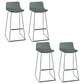 Nordic Style Indoor Backrest Counter High Stool with Metal Base Gray-Green 4 Piece Set Bar Stool(30"H) Clearhalo 'Bar Furniture' 'Bar Stools' 'bar_stools' 'furn' 'furn_bar_stools' 'Furniture' 'Kitchen & Dining Furniture' 7605250