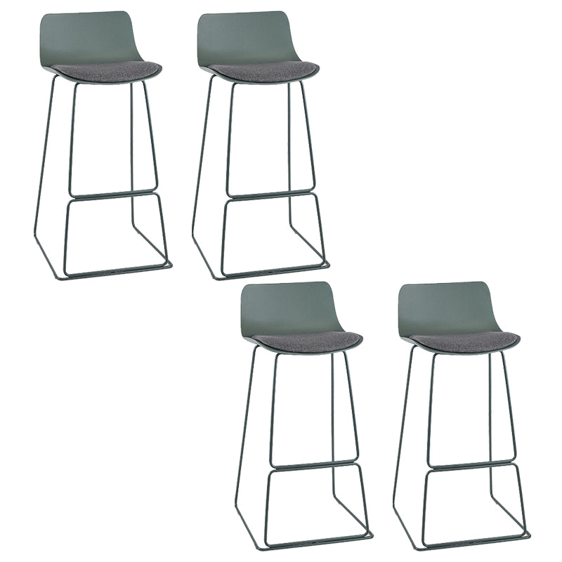 Nordic Style Indoor Backrest Counter High Stool with Metal Base Gray-Green 4 Piece Set Bar Stool(30"H) Clearhalo 'Bar Furniture' 'Bar Stools' 'bar_stools' 'furn' 'furn_bar_stools' 'Furniture' 'Kitchen & Dining Furniture' 7605250