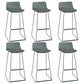 Nordic Style Indoor Backrest Counter High Stool with Metal Base Gray-Green 6 Piece Set Bar Stool(30"H) Clearhalo 'Bar Furniture' 'Bar Stools' 'bar_stools' 'furn' 'furn_bar_stools' 'Furniture' 'Kitchen & Dining Furniture' 7605251