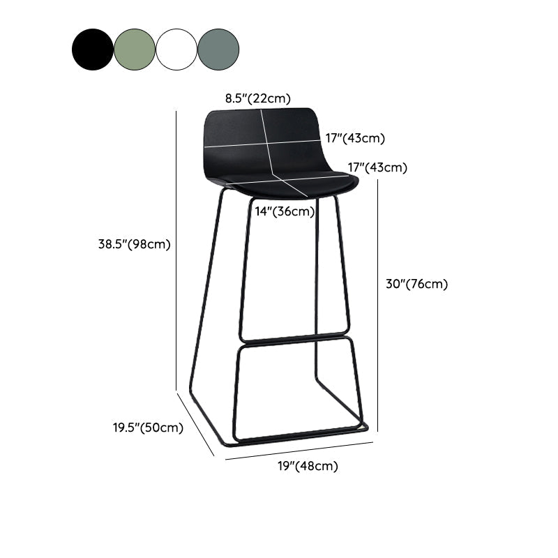 Nordic Style Indoor Backrest Counter High Stool with Metal Base Clearhalo 'Bar Furniture' 'Bar Stools' 'bar_stools' 'furn' 'furn_bar_stools' 'Furniture' 'Kitchen & Dining Furniture' 7605255