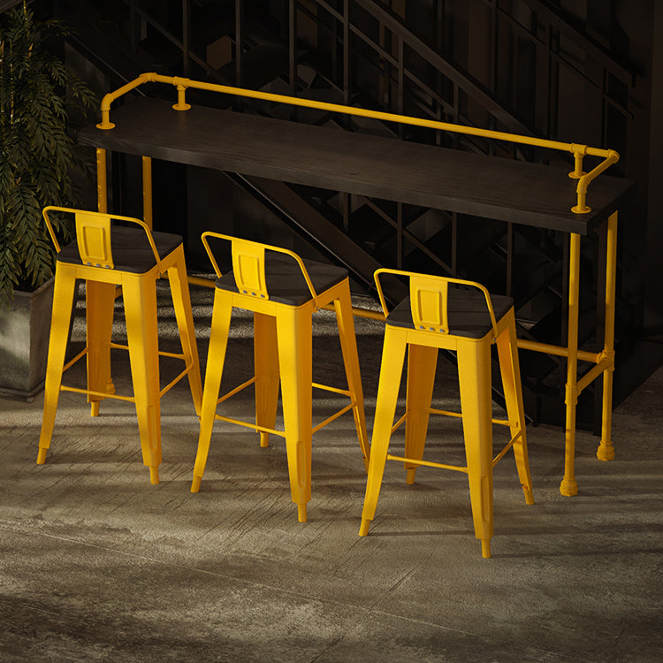Wood and Metal Bar Stool and Table Set 1/3/4/5/6 Pieces Rectangular Clearhalo 'Bar Furniture' 'furn' 'furn_home_bar_bar_sets' 'Furniture' 'Home Bars & Bar Sets' 'home_bar_bar_sets' 'Kitchen & Dining Furniture' 7605300