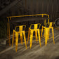 Wood and Metal Bar Stool and Table Set 1/3/4/5/6 Pieces Rectangular Clearhalo 'Bar Furniture' 'furn' 'furn_home_bar_bar_sets' 'Furniture' 'Home Bars & Bar Sets' 'home_bar_bar_sets' 'Kitchen & Dining Furniture' 7605307