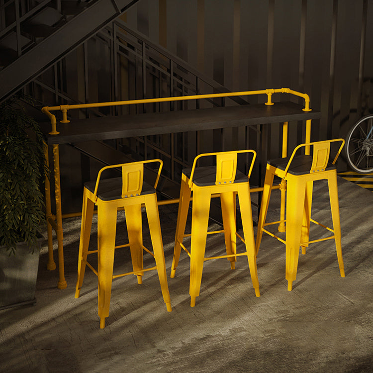 Wood and Metal Bar Stool and Table Set 1/3/4/5/6 Pieces Rectangular Clearhalo 'Bar Furniture' 'furn' 'furn_home_bar_bar_sets' 'Furniture' 'Home Bars & Bar Sets' 'home_bar_bar_sets' 'Kitchen & Dining Furniture' 7605307