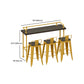 Wood and Metal Bar Stool and Table Set 1/3/4/5/6 Pieces Rectangular Clearhalo 'Bar Furniture' 'furn' 'furn_home_bar_bar_sets' 'Furniture' 'Home Bars & Bar Sets' 'home_bar_bar_sets' 'Kitchen & Dining Furniture' 7605318