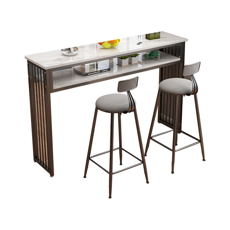 Juego de Mesa y Taburete de 3 Piezas Moderno Rectangular para Comedor