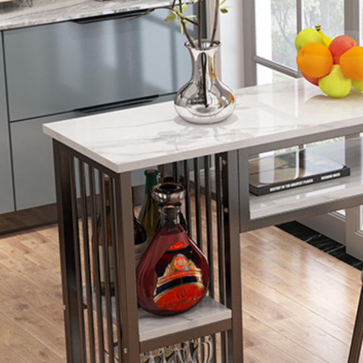 Juego de Mesa y Taburete de 3 Piezas Moderno Rectangular para Comedor