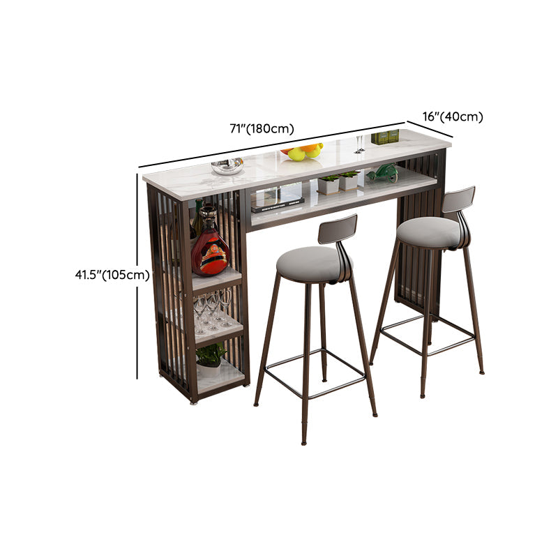 Juego de Mesa y Taburete de 3 Piezas Moderno Rectangular para Comedor