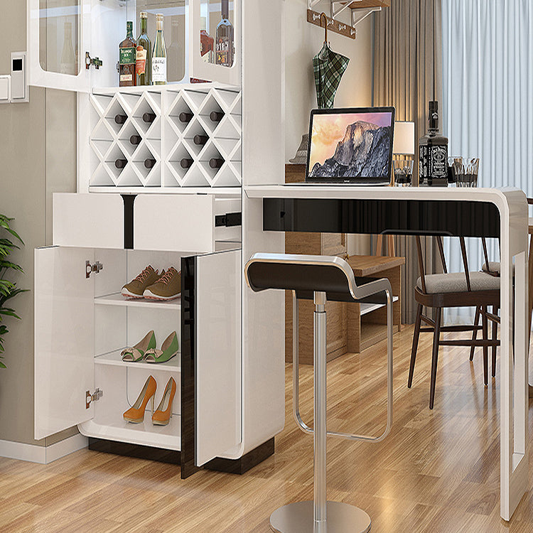 Contemporary Bar Stool and Table Set 2/3 Pieces White Rectangular