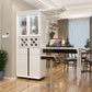 Contemporary Bar Stool and Table Set 2/3 Pieces White Rectangular