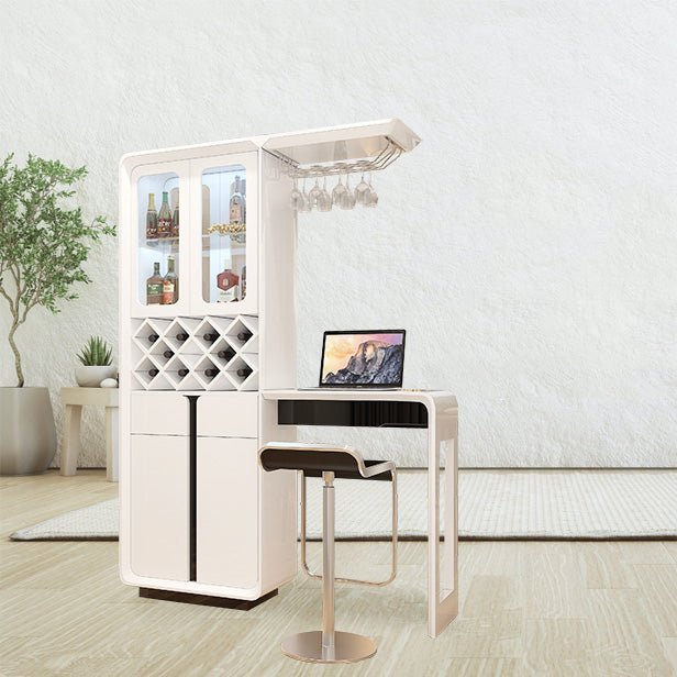 Contemporary Bar Stool and Table Set 2/3 Pieces White Rectangular