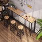 1/3/4/5 Pieces Bar Stool and Table Set Full Natural and Black Table & Chair(s) 4 Piece Set Clearhalo 'Bar Furniture' 'furn' 'furn_home_bar_bar_sets' 'Furniture' 'Home Bars & Bar Sets' 'home_bar_bar_sets' 'Kitchen & Dining Furniture' 7605411