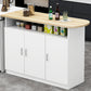 Contemporary Style Specialty Wood Bar Height Pub Table for Kitchen Natural White Without Chairs Clearhalo 'Bar Furniture' 'Bar Tables' 'bar_tables' 'furn' 'furn_bar_tables' 'Furniture' 'Kitchen & Dining Furniture' 7605493