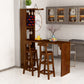 Table de pub rectangulaire moderne en bois massif, hauteur de bar, pour salon