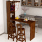 Table de pub rectangulaire moderne en bois massif, hauteur de bar, pour salon