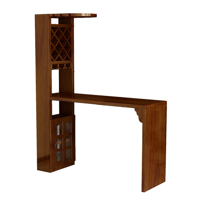 Table de pub rectangulaire moderne en bois massif, hauteur de bar, pour salon