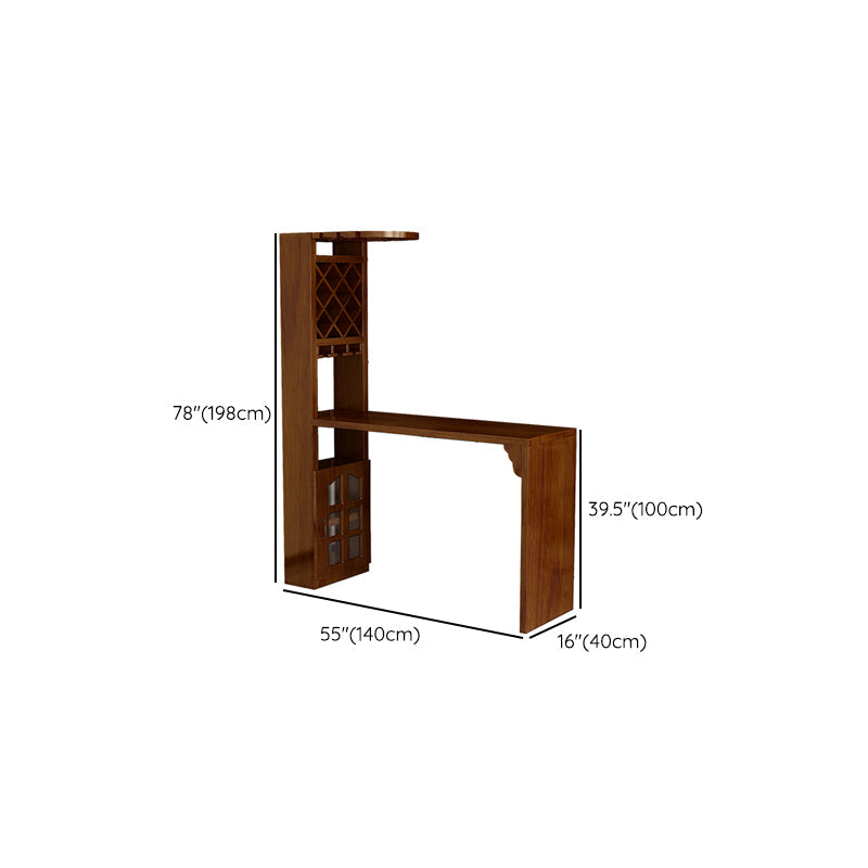 Table de pub rectangulaire moderne en bois massif, hauteur de bar, pour salon