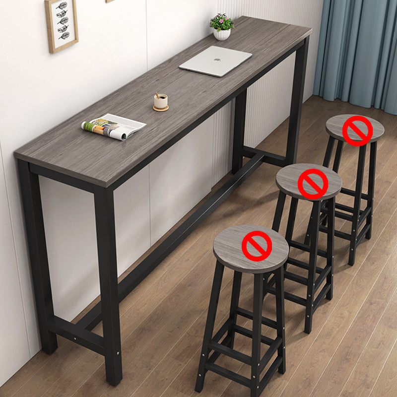 Modern Style Rectangle Wood Bar Height Pub Table for Dining Room Black-Gray Without Chairs Clearhalo 'Bar Furniture' 'Bar Tables' 'bar_tables' 'furn' 'furn_bar_tables' 'Furniture' 'Kitchen & Dining Furniture' 7605594