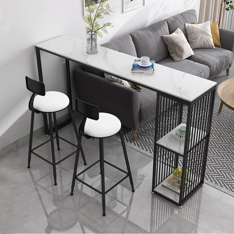 Modern Style Rectangle Stone Bar Height Pub Table for Living Room Clearhalo 'Bar Furniture' 'Bar Tables' 'bar_tables' 'furn' 'furn_bar_tables' 'Furniture' 'Kitchen & Dining Furniture' 7605613