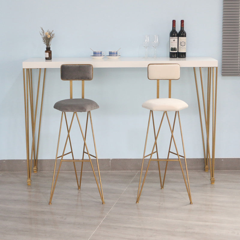 Table de pub rectangulaire moderne en bois massif, hauteur de bar, pour salon