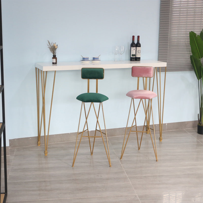Table de pub rectangulaire moderne en bois massif, hauteur de bar, pour salon