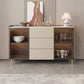 Glam Stone Sideboard Cabinet Sideboard 3 Drawers Server with Storage Clearhalo 'buffet_sideboard' 'Buffets & Sideboards' 'furn' 'furn_buffet_sideboard' 'Furniture' 'Kitchen & Dining Furniture' 7605843
