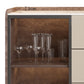 Glam Stone Sideboard Cabinet Sideboard 3 Drawers Server with Storage Clearhalo 'buffet_sideboard' 'Buffets & Sideboards' 'furn' 'furn_buffet_sideboard' 'Furniture' 'Kitchen & Dining Furniture' 7605847
