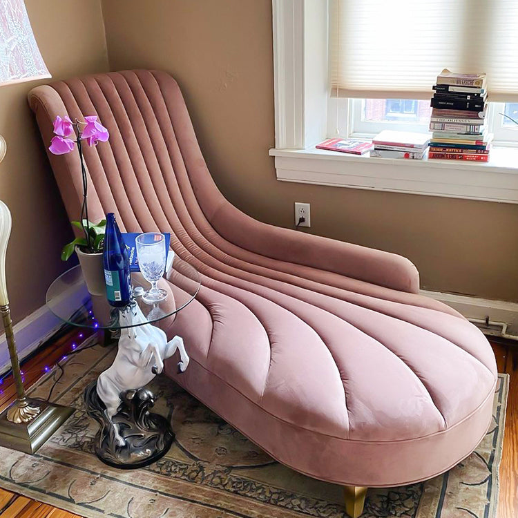 Luxury Style Velvet Chaise Lounge Bedroom Recessed Arms Chaise Clearhalo 'Chairs & Seating' 'Chaise Lounge' 'chaise_lounge' 'furn' 'furn_chaise_lounge' 'Furniture' 'Living Room Furniture' 7606668