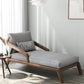 Scandinavian Upholstered Chaise Lounge Couch Two Arms Chaise in Grey