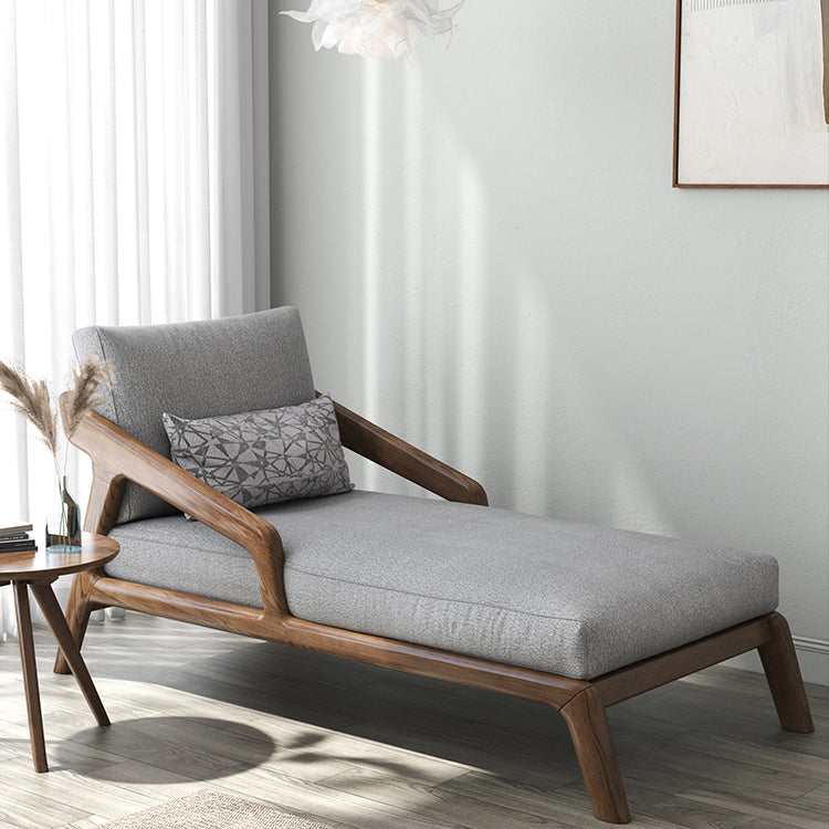 Scandinavian Upholstered Chaise Lounge Couch Two Arms Chaise in Grey