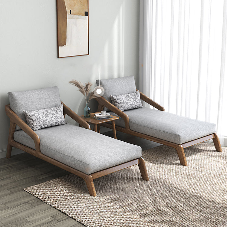 Scandinavian Upholstered Chaise Lounge Couch Two Arms Chaise in Grey