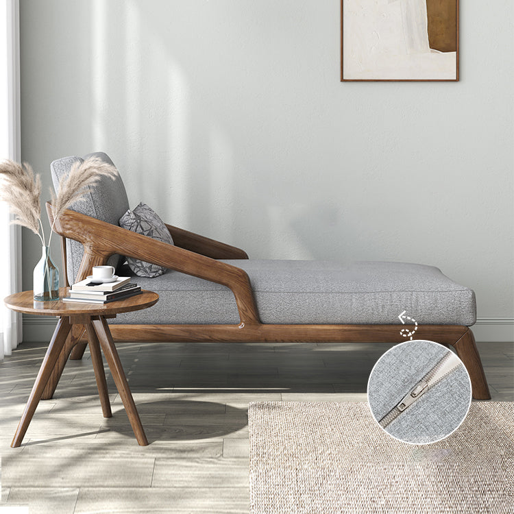 Scandinavian Upholstered Chaise Lounge Couch Two Arms Chaise in Grey