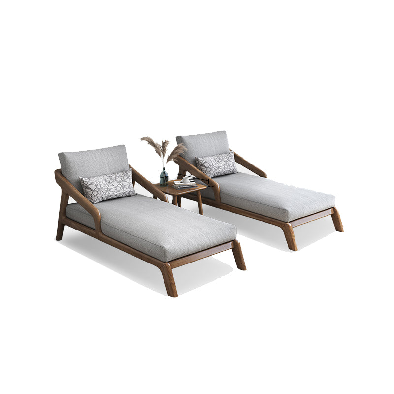 Scandinavian Upholstered Chaise Lounge Couch Two Arms Chaise in Grey